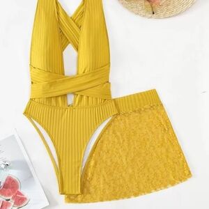 Yellow Women's swim suit Set
